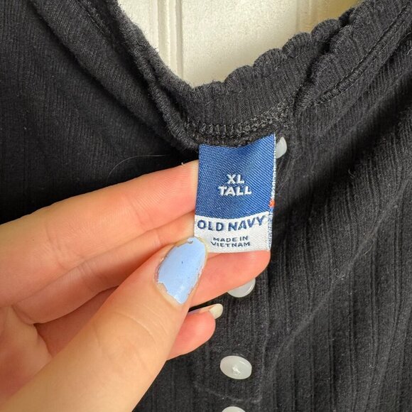 Old Navy black ribbed knit sleeveless jumpsuit size XL tall H46 - Picture 2 of 6